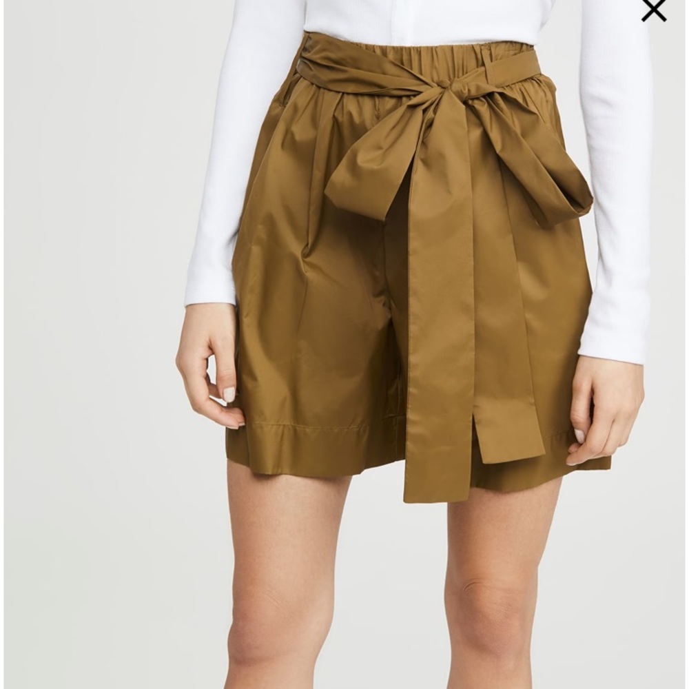 STAUD High Waist Shorts in Olive